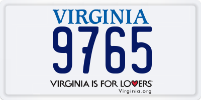 VA license plate 9765