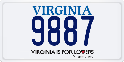 VA license plate 9887