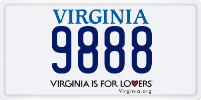 VA license plate 9888