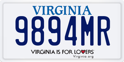 VA license plate 9894MR