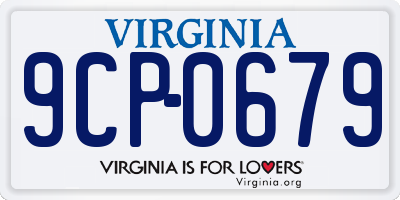 VA license plate 9CP0679