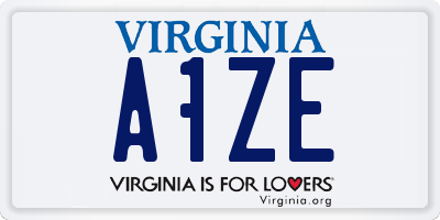 VA license plate A1ZE