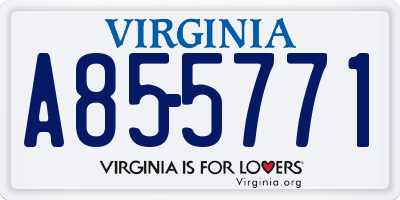 VA license plate A855771