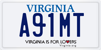 VA license plate A91MT