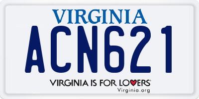 VA license plate ACN621