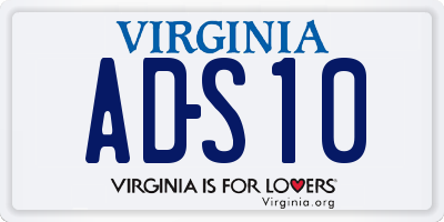 VA license plate ADS10