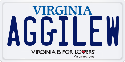 VA license plate AGGILEW