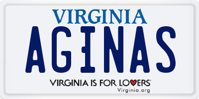 VA license plate AGINAS