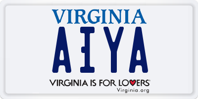 VA license plate AIYA