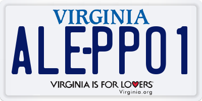 VA license plate ALEPPO1