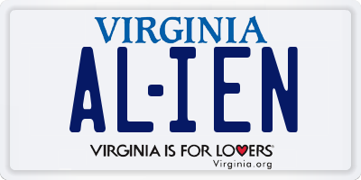 VA license plate ALIEN