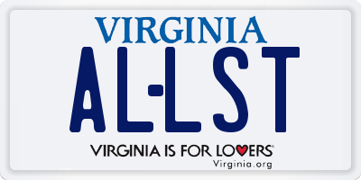 VA license plate ALLST