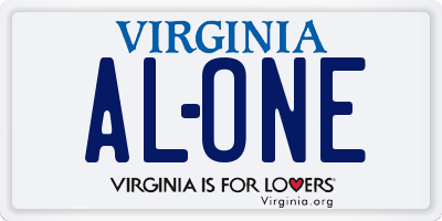 VA license plate ALONE