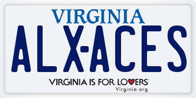 VA license plate ALXACES