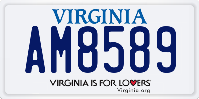 VA license plate AM8589