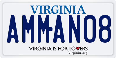 VA license plate AMMAN08