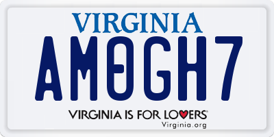 VA license plate AMOGH7