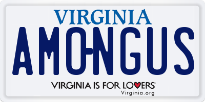 VA license plate AMONGUS