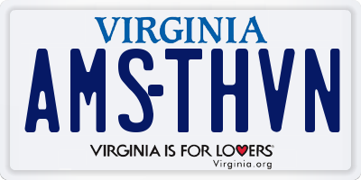 VA license plate AMSTHVN