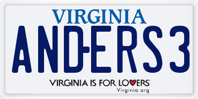 VA license plate ANDERS3