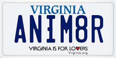 VA license plate ANIM8R