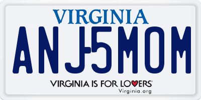 VA license plate ANJ5MOM