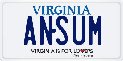 VA license plate ANSUM