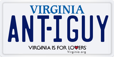 VA license plate ANTIGUY