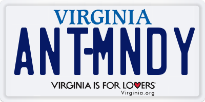 VA license plate ANTMNDY