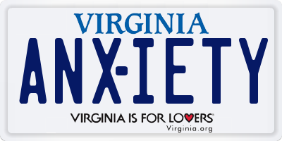 VA license plate ANXIETY