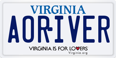 VA license plate AORIVER