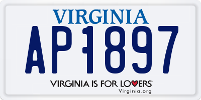 VA license plate AP1897