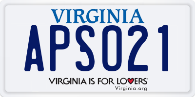 VA license plate APSO21