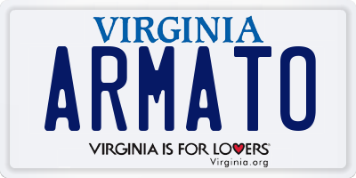 VA license plate ARMATO