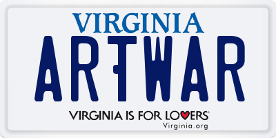 VA license plate ARTWAR