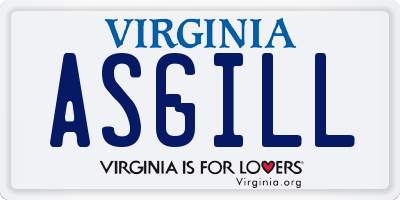 VA license plate ASGILL