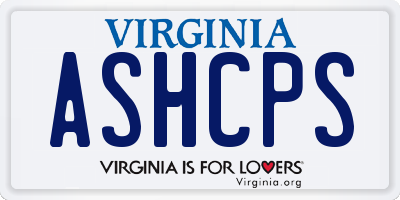 VA license plate ASHCPS