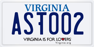 VA license plate AST002