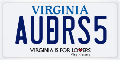 VA license plate AUDRS5