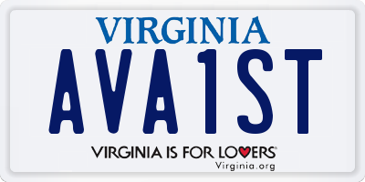 VA license plate AVA1ST