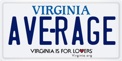 VA license plate AVERAGE