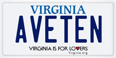 VA license plate AVETEN