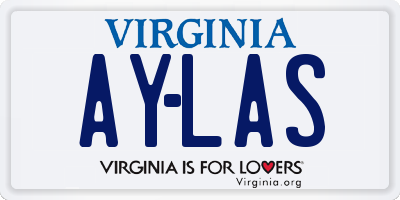 VA license plate AYLAS