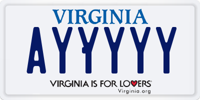 VA license plate AYYYYY