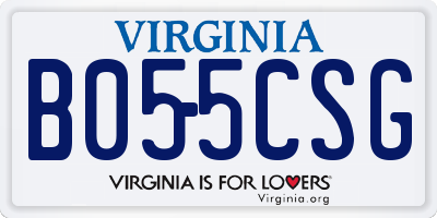 VA license plate B055CSG