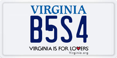 VA license plate B5S4