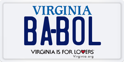 VA license plate BABOL