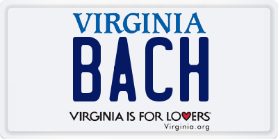 VA license plate BACH