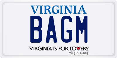 VA license plate BAGM