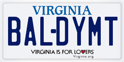 VA license plate BALDYMT